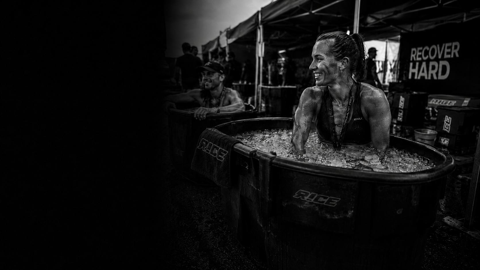 R!CE mobile recovery station with sauna ice baths and athletes