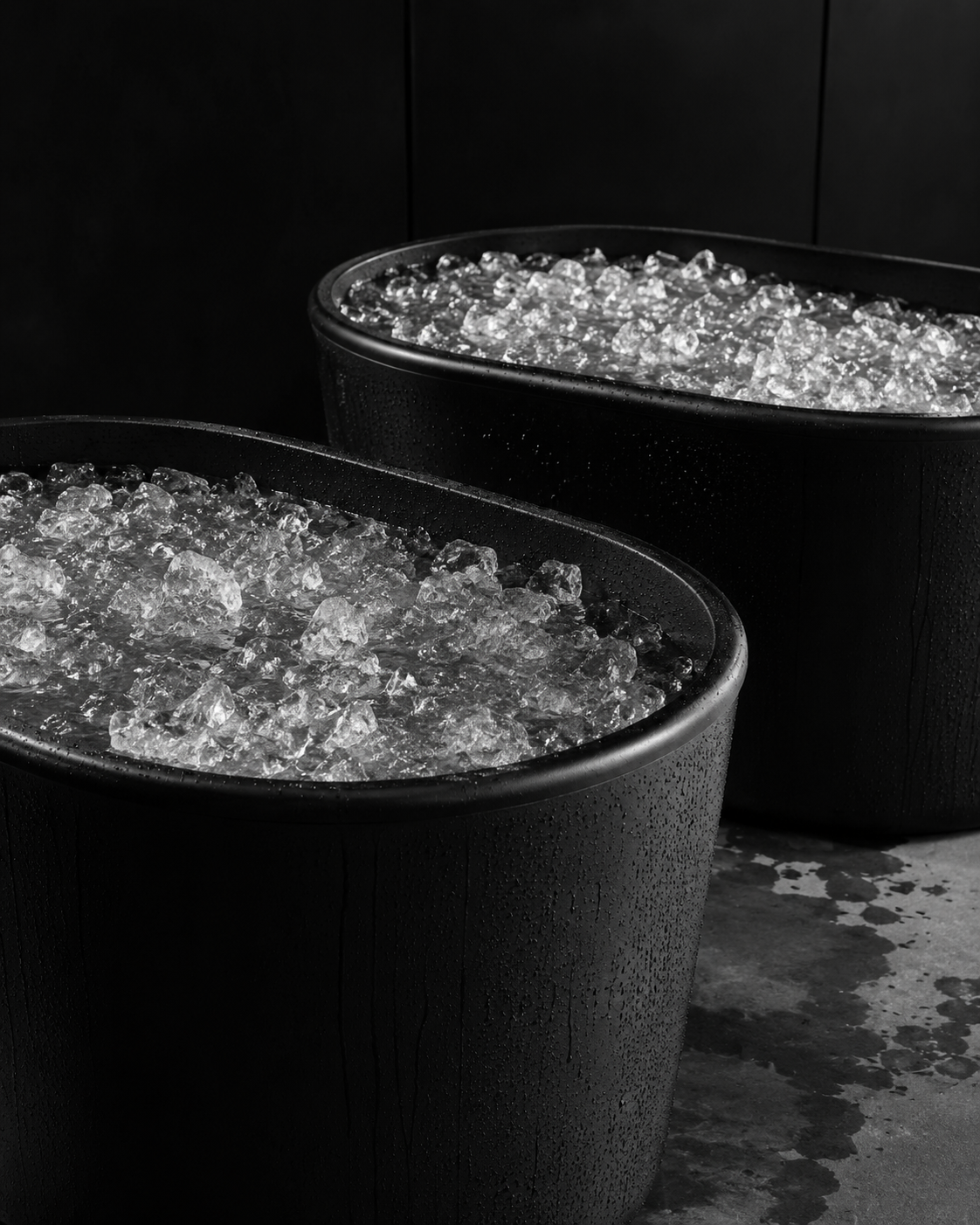 Ice bath cold plunge recovery set-up