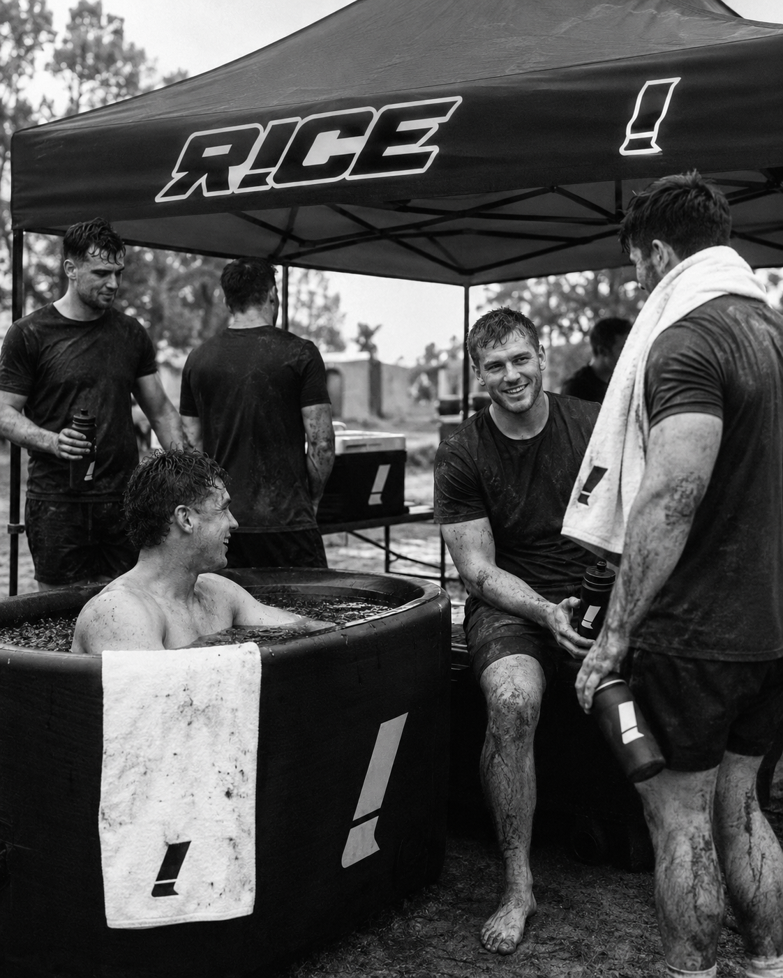 Athletes recovering in R!CE zone