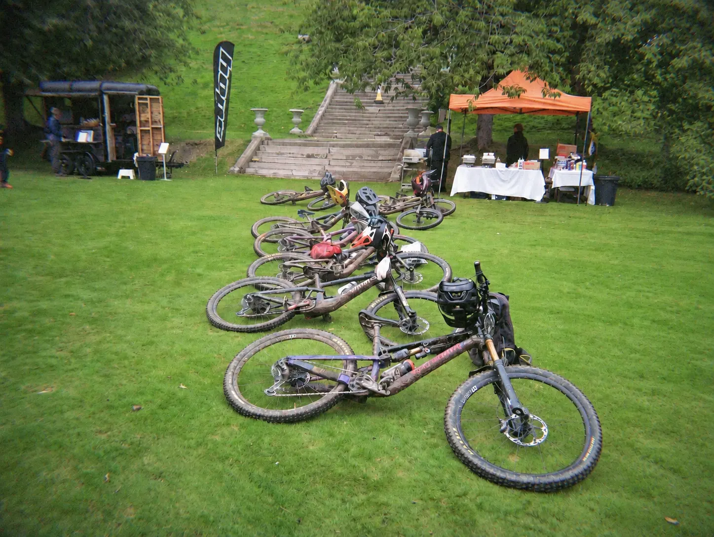 Bikes down, legs up