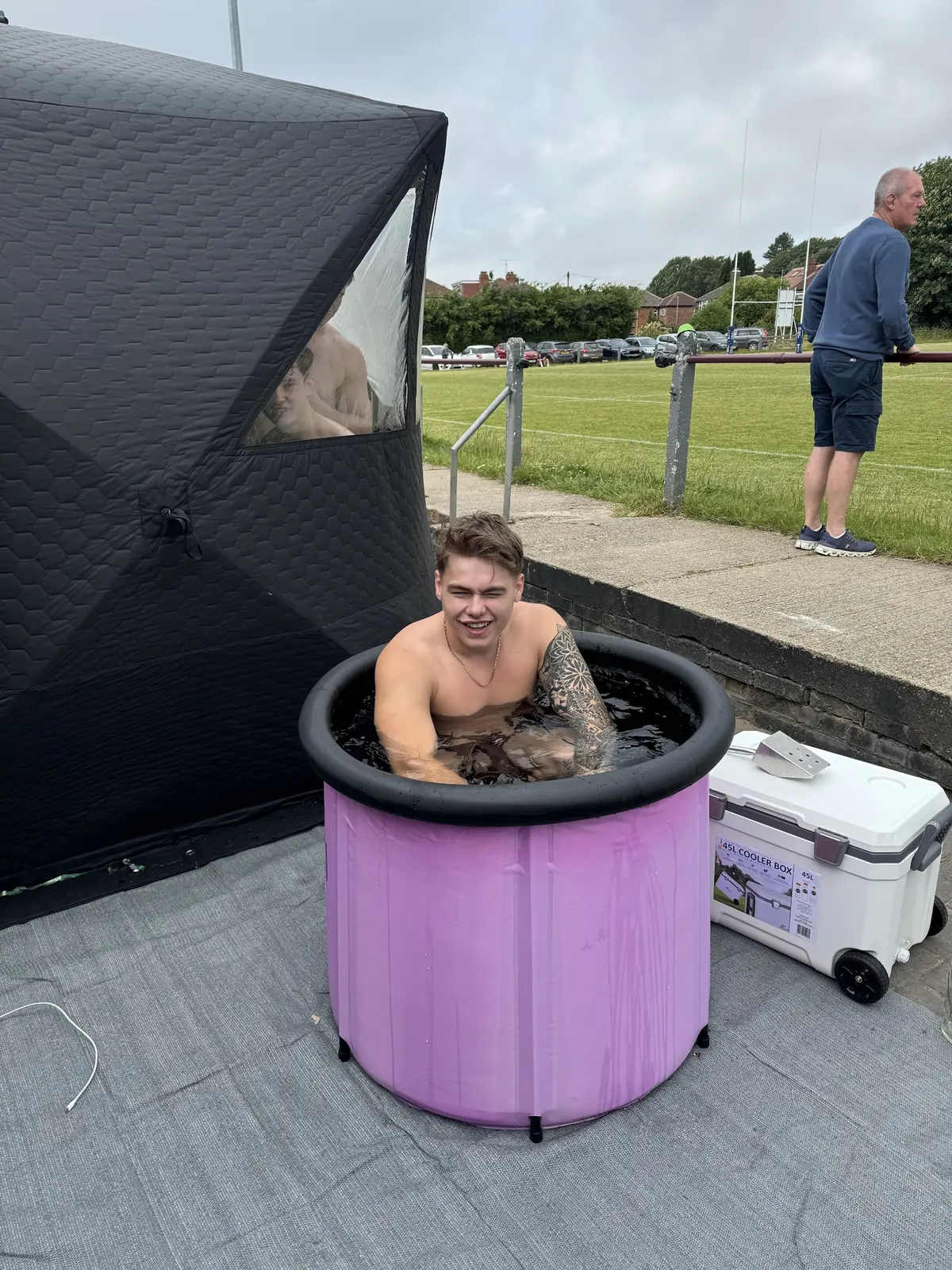 Moortown player in the R!CE ice bath