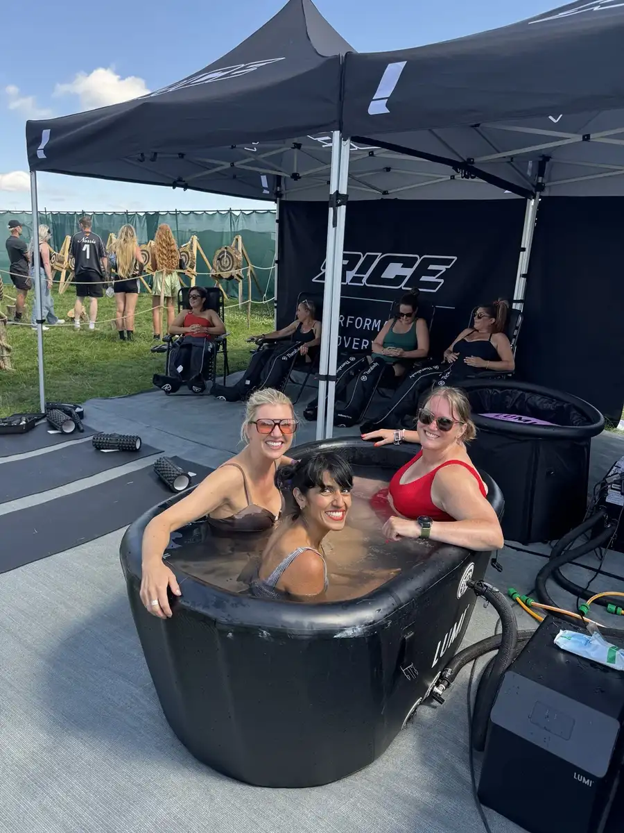 R!CE cold plunge at a live event