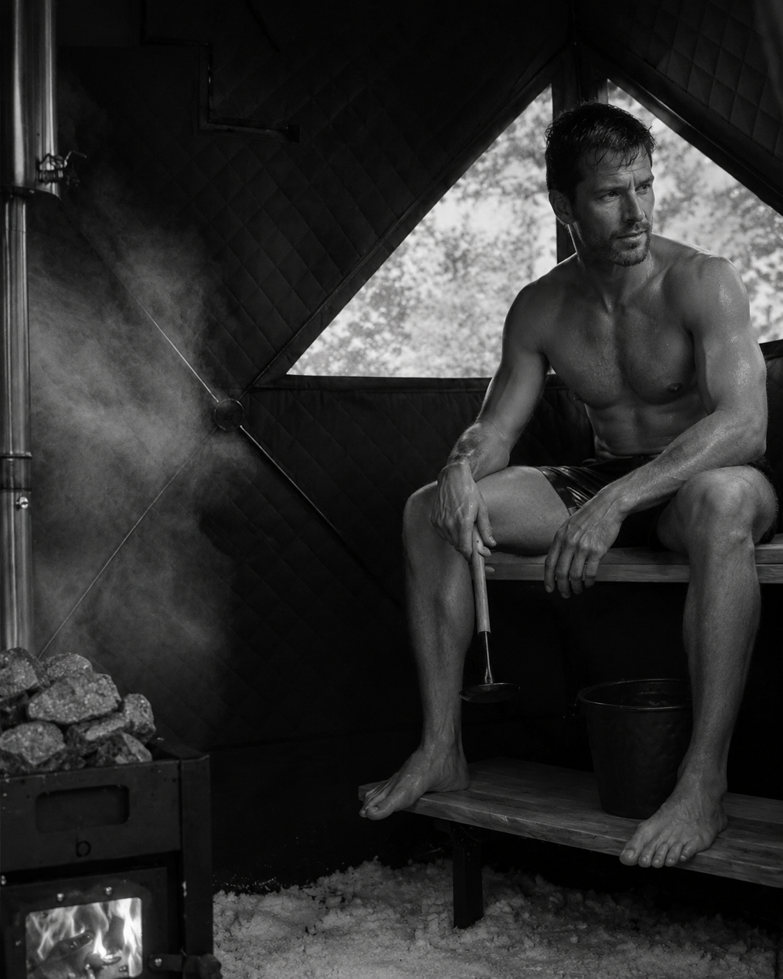 Mobile sauna recovery set-up